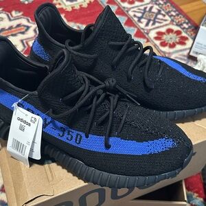 Adidas Men's Black and Blue Yeezy Sneakers